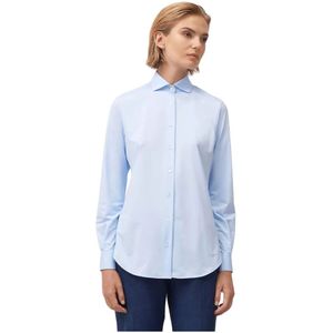 Xacus, Blouses & Shirts, Dames, Blauw, M, Katoen, Casual Katoenmix Overhemd
