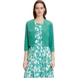 vera mont, Jassen, Dames, Groen, S, Elegante Crepe Blazer Jas