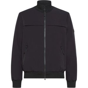 Peuterey, Jassen, Heren, Blauw, S, Nylon, Bomberjack van Stretch Nylon met Primaloft Vulling