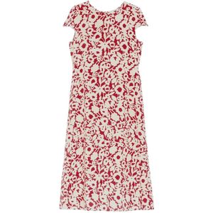 Max Mara, Kleedjes, Dames, Rood, S, Gedrukte Crepe Midi Jurk