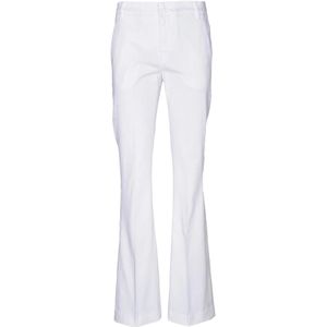 Dondup, Broeken, Dames, Wit, W28, Katoen, Wijde broek met ritszakken