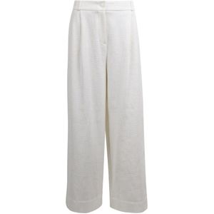 Essentiel Antwerp, Broeken, Dames, Wit, M, Katoen, Wijde broek met hoge taille