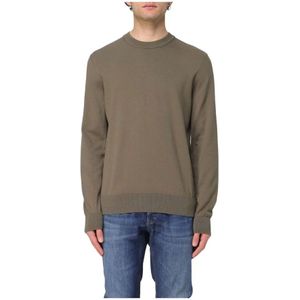 Hugo Boss, Truien, Heren, Bruin, XL, Katoen, Katoenen jersey ronde hals lange mouw