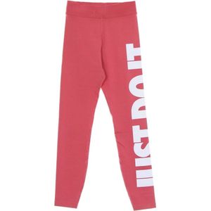 Nike, Broeken, Dames, Roze, M, Katoen, Hoge Taille Essential Legging Just Do It