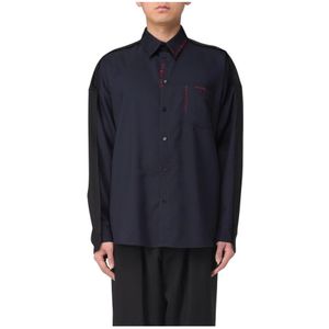 Marni, Overhemden, Heren, Blauw, L, Blauwe Panel Shirt voor Mannen
