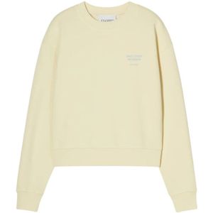 Closed, Sweatshirts & Hoodies, Dames, Beige, L, Katoen, Printed Crewneck