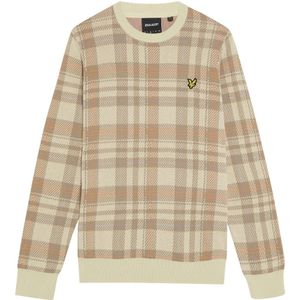 Lyle & Scott, Truien, Heren, Beige, L, Mid Knits Spring Tartan Crew Neck Jumper