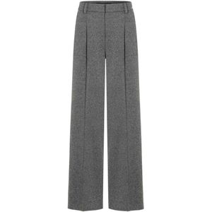 Cambio, Broeken, Dames, Grijs, M L32, Katoen, Pleated Amelie Pants