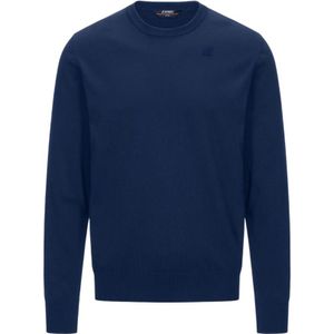 K-Way, Truien, Heren, Blauw, XL, Katoen, Blauw Crew Neck Katoenen Shirt