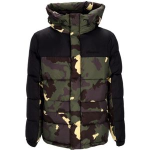 Propaganda, Jassen, Heren, Veelkleurig, L, Polyester, Camo Puffer Down Jas Rits Capuchon