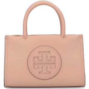Tory Burch, Tassen, Dames, Bruin, ONE Size, Katoen, Bruine Mini Shopper