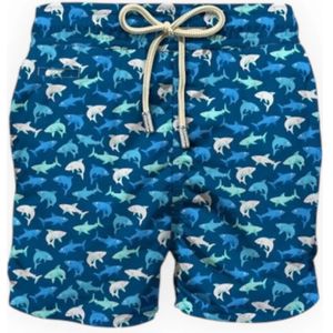 MC2 Saint Barth, Badkleding, Heren, Blauw, M, Haai Probleem Strandkleding