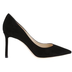 Jimmy Choo, Schoenen, Dames, Zwart, 37 EU, Suède, Zwarte suède pumps met puntneus
