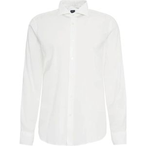 Fedeli, Overhemden, Heren, Wit, 2Xl, Katoen, Wit Katoenmix Overhemd met Knopen