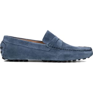 Stefano Lauran, Schoenen, Heren, Blauw, 45 EU, Suède, Blauwe Suède Instappers Stijlvol Model