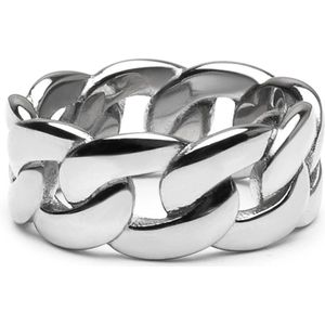 Nialaya, Accessoires, Heren, Grijs, 64 MM, Zilveren Ketting Ring