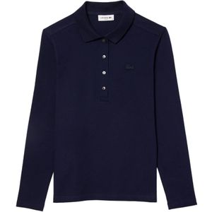 Lacoste, Tops, Dames, Blauw, M, Katoen, Slim Fit L.12.D Stretch Mini Piqué Polo