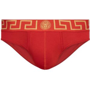 Versace, Ondergoed, Heren, Rood, 3Xl, Katoen, Slips met logo