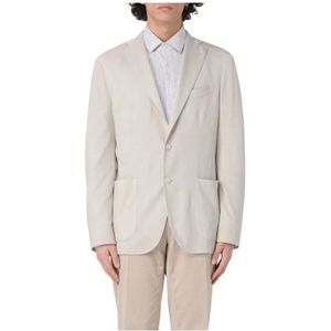 Boglioli, Jassen, Heren, Beige, M, Elegant Beige Suit Jacket