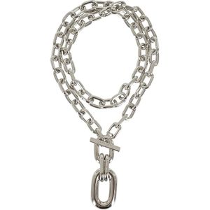 Rabanne, Accessoires, Dames, Grijs, ONE Size, Link Hangert Ketting