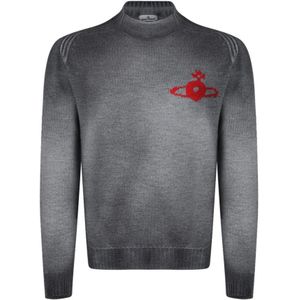 Vivienne Westwood, Truien, Heren, Grijs, M, Wol, Donkergrijze Wol Spray Jumper