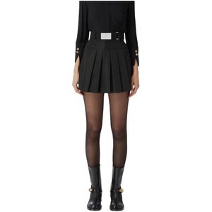 Elisabetta Franchi, Rokken, Dames, Zwart, M, Polyester, Zwarte Rok