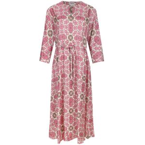 Max Mara, Kleedjes, Dames, Roze, S, Fuchsia Gedrukte Twill Flare Jurk