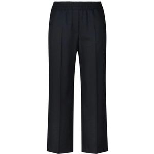 Marc Cain, Broeken, Dames, Zwart, 3Xl, Cropped vrijetijdsbroek met persplooien