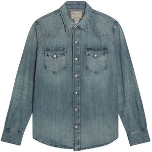 Polo Ralph Lauren, Jassen, Heren, Blauw, M, Katoen, Long Sleeve Shirt