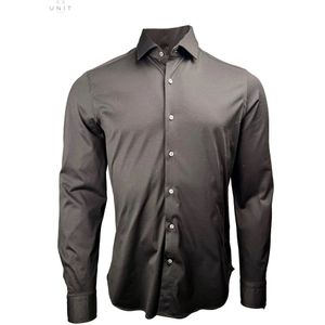 Sonrisa, Overhemden, Heren, Grijs, 2Xl, Katoen, Fijn Jersey Zwart met Grijze Knop