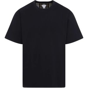 Bottega Veneta, Tops, Heren, Blauw, S, Katoen, Geruit T-shirt
