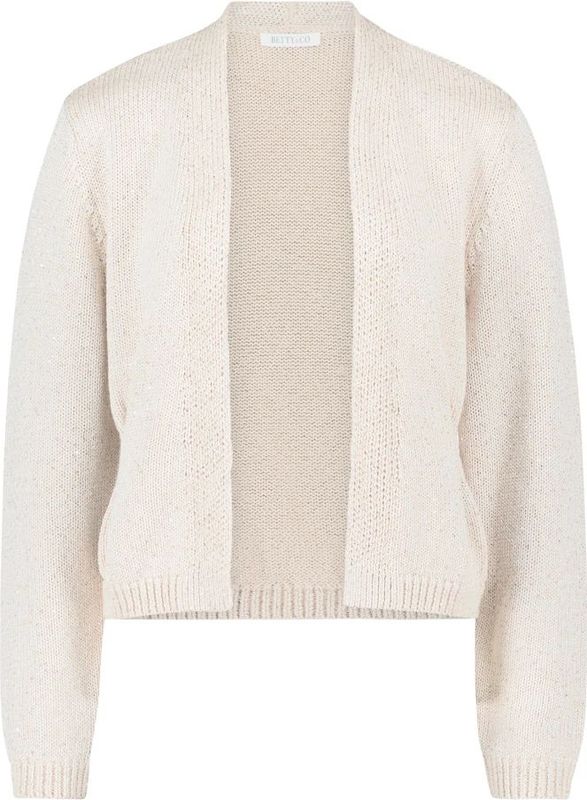 Betty & Co, Truien, Dames, Beige, M, Pailletten, Gebreid vest met pailletten