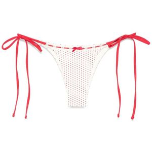 Frankies Bikinis, Badkleding, Dames, Beige, S, Polka Dot Strandkleding met Zijstrik
