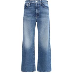 Mother, Jeans, Dames, Blauw, W27, Denim, Hoge Taille Wijde Pijp Jeans