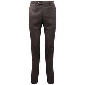 Pt01, Broeken, Heren, Bruin, L, Wol, Slim Fit Wollen Broek Model CO Vf 01Z00Cla