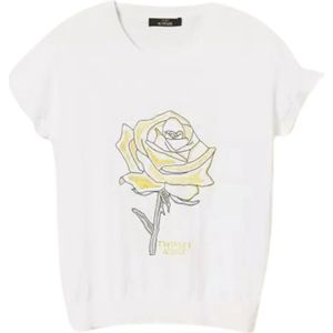 Twinset, Tops, Dames, Wit, M, Katoen, Witte T-shirts en Polos Collectie