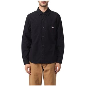 Dickies, Overhemden, Heren, Zwart, M, Katoen, Klassiek Zwart Werkoverhemd