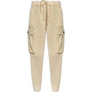 Dsquared2, Broeken, Dames, Beige, L, Katoen, Trainingsbroeken