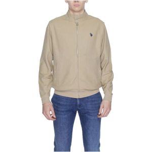 U.s. Polo Assn., Sweatshirts & Hoodies, Heren, Beige, S, Katoen, Beige Katoenen Lente/Zomer Herenjas