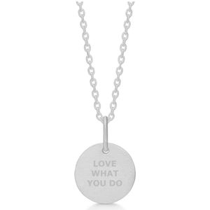 Frk. Lisberg, Accessoires, Dames, Grijs, L, Inspirerende Zilveren Ketting Love What YOU DO