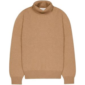 Laneus, Truien, Heren, Bruin, L, Wol, Comfortabele Coltrui Cashmere Merino