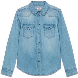 Oltre, Blouses & Shirts, Dames, Blauw, L, Denim, Denim overhemd