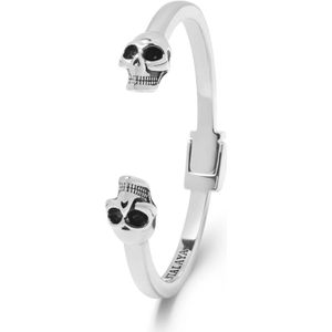 Nialaya, Accessoires, Heren, Grijs, L, Skull Bangle