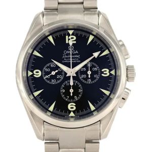 Omega Vintage, Pre-owned, Heren, Zwart, ONE Size, Pre-owned Stainless Steel watches