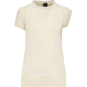 Pinko, Truien, Dames, Wit, M, Katoen, Witte Katoenen Crepe Sweater