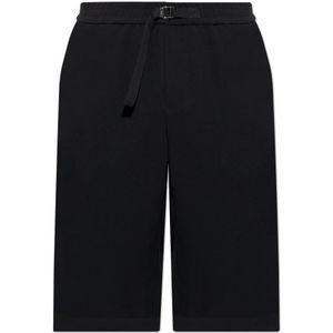 Ami Paris, Korte broeken, Heren, Zwart, L, Katoen, Logo shorts
