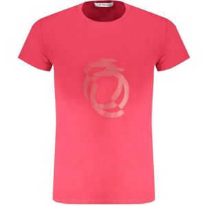 Trussardi, Tops, Heren, Rood, L, Katoen, Rode Katoenen Print Logo T-shirt