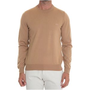 Boss, Truien, Heren, Bruin, M, Wol, Ronde Hals Trui