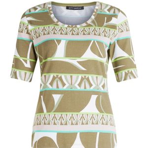 Betty Barclay, Tops, Dames, Groen, 3Xl, Leer, Gestreept Geribbeld Basis T-shirt