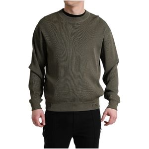 Dolce & Gabbana, Truien, Heren, Groen, M, Round-neck Truien